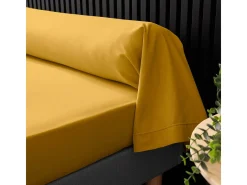 Funda de Almohada de Algodón Percal 85x185cm Curry