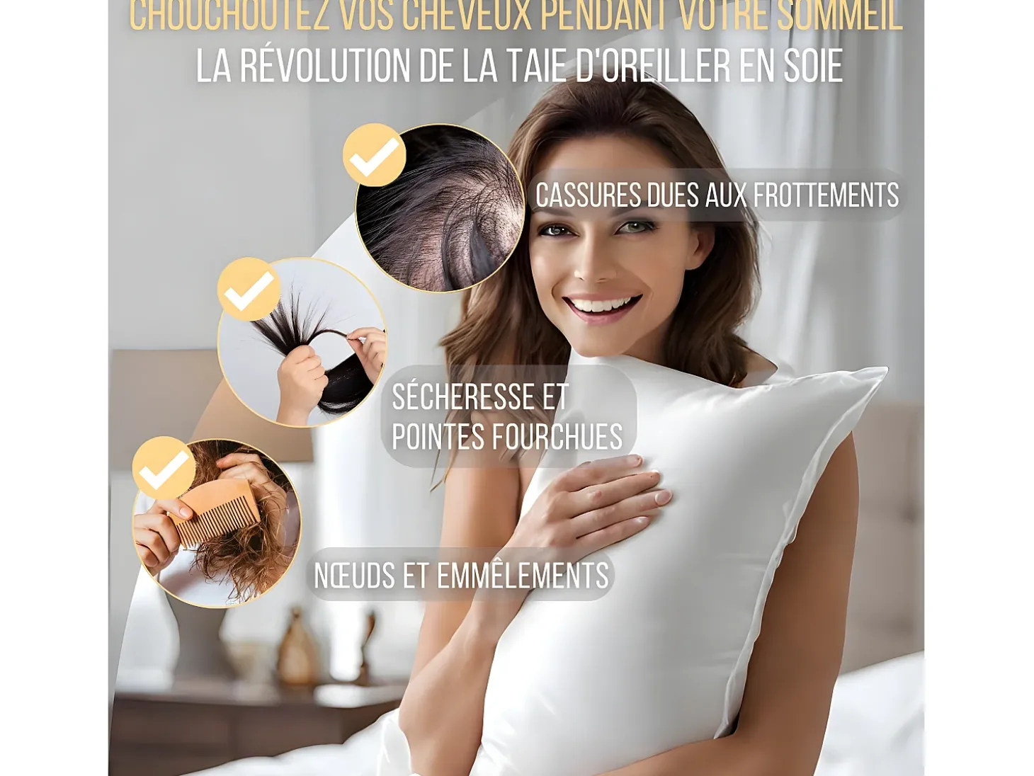 Funda de Almohada en Pura Seda de Morera 65x65 INPHYSIO