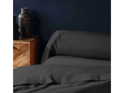 Funda de Almohada "Lina" 85x185cm Negro 100% Algodón Certificado Oeko-TEX