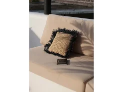 Funda De Cojín De Rafia - Negro Natural - 40x40