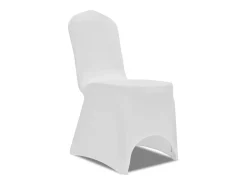 Funda de silla elástica 4 unidades blanca ES794420