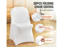Funda de Silla SucceBuy 30 Piezas, Blanco, para la Decoración de Matrimonios y Fiestas
