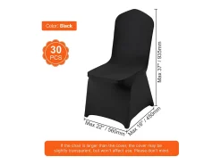 Funda de Silla SucceBuy 30 Piezas, Negro, Fundas de Protección Universal para Cena de Matrimonio