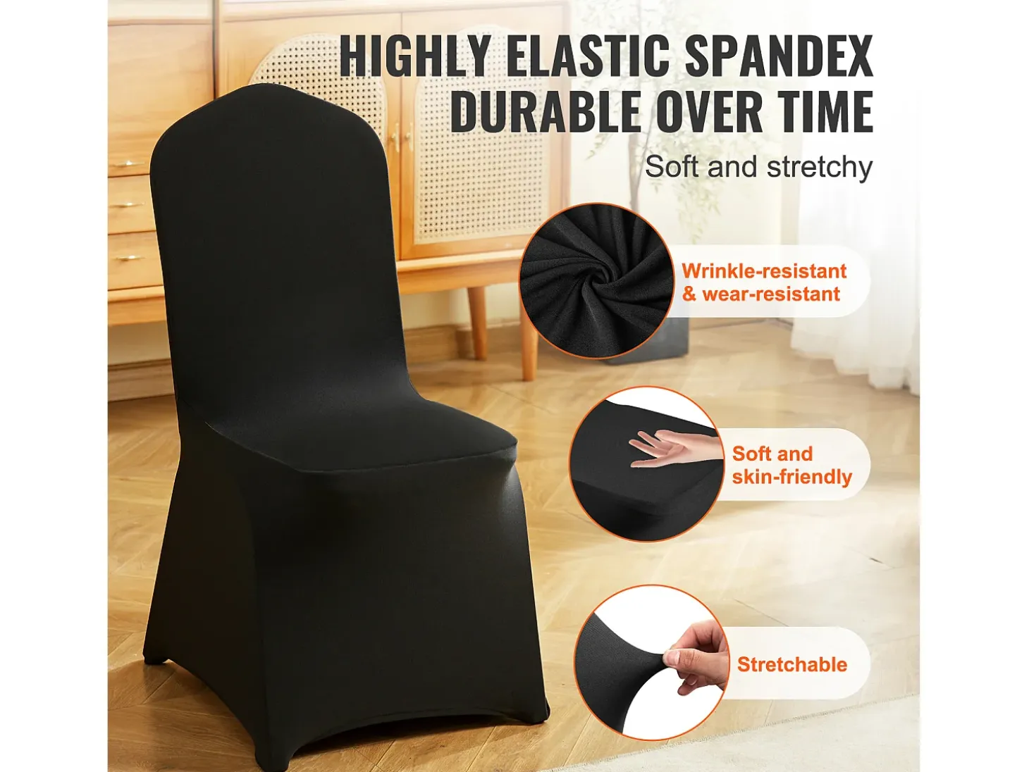 Funda de Silla SucceBuy 30 Piezas, Negro, Fundas de Protección Universal para Cena de Matrimonio
