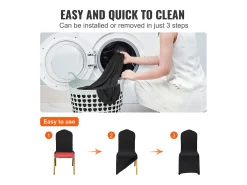 Funda de Silla SucceBuy 30 Piezas, Negro, Fundas de Protección Universal para Cena de Matrimonio