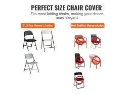 Funda de Silla SucceBuy 50 Piezas, Blanco, de Sillas Plegables en Elastano Extensible para Matrimonio