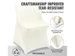 Funda de Silla SucceBuy 50 Piezas, Blanco Ívoro, Fundas de Protección Universal