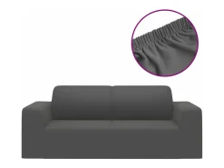 Funda elástica de sillón de 2 plazas poliéster jersey antracita ES716797