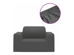 Funda elástica para sillón poliéster jersey antracita ES730596