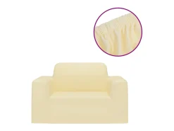 Funda elástica para sillón poliéster jersey crema ES568588