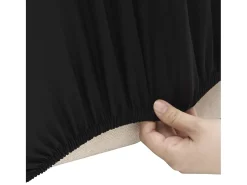 Funda elástica para sillón de 4 plazas poliéster jersey negra ES478851