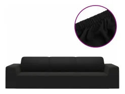 Funda elástica para sillón de 4 plazas poliéster jersey negra ES478851
