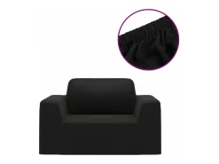 Funda elástica para sillón poliéster jersey negra ES861586