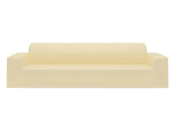 Funda elástica para sofá de 4 plazas poliéster jersey crema ES789273