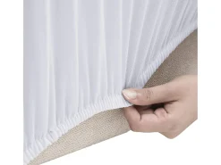Funda elástica para sofá de 4 plazas poliéster jersey blanca ES957310