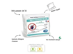 Funda integral anti chinches y anti ácaros para almohada - Blanco 65 x 65 cm