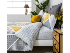 Funda Nordica Reversible GEKA algodón poliéster gris 150 X 220 Cama de 90