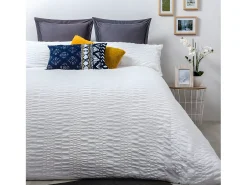 Funda Nordica SEERSUCKER BLANCO microfibra bambula Cama de 180
