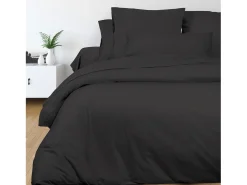 Funda nórdica de algodón 260x240 cm PERCALE antracita