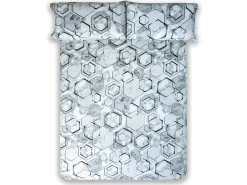 Funda nórdica MARMOL percal algodón gris y blanco 240x260 Cama 150