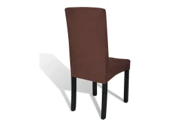 Funda para silla elástica recta 6 unidades marrón ES394839