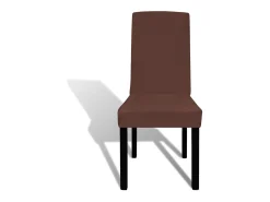 Funda para silla elástica recta 6 unidades marrón ES394839