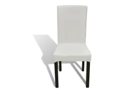 Funda para silla elástica recta 6 unidades crema ES457694