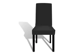 Funda para silla elástica recta 6 unidades negra ES955647