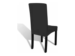 Funda para silla elástica recta 6 unidades negra ES955647