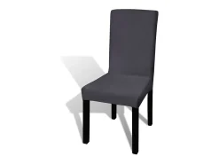 Funda para silla elástica recta 4 unidades gris antracita ES919776