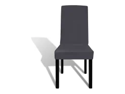 Funda para silla elástica recta 4 unidades gris antracita ES919776