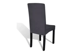 Funda para silla elástica recta 4 unidades gris antracita ES919776