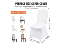 Fundas de Silla Cubierta SucceBuy 50 Piezas, Cubierta Fundas de Silla Boda, Blanco, para Banquete