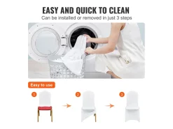 Fundas para Sillas Plegables de Elastano Elástico Blanco SucceBuy, Pack de 150 para Fiestas de Boda