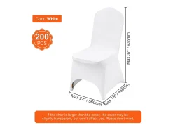 Fundas para Sillas Plegables Blancas SucceBuy, Pack de 200 para Occasiones Especiales
