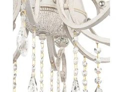 Grace Lámpara de araña blanca con oro y cristal, 10 luces, E14
