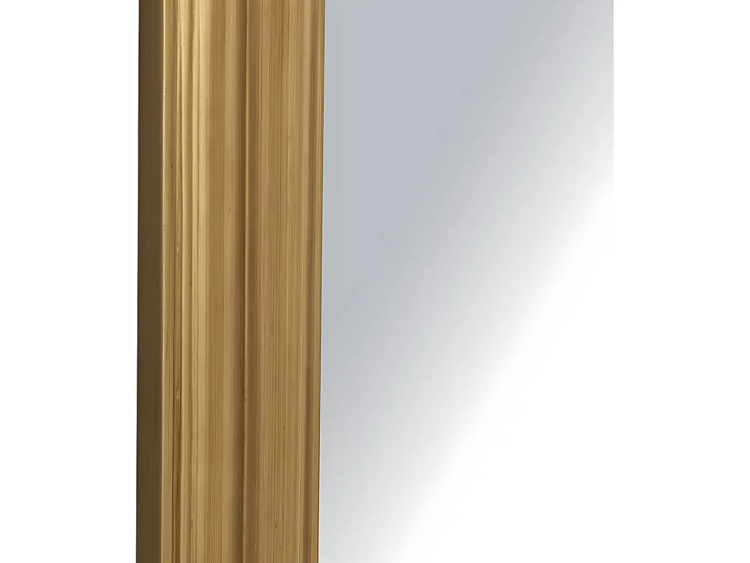 Gran espejo de madera de paulownia con molduras, H.180 cm, Dorado, MERRY