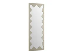 Gran espejo rectangular con estructura ondulada de metal - L. 70 x Alt. .160 cm - Beige - GANSU