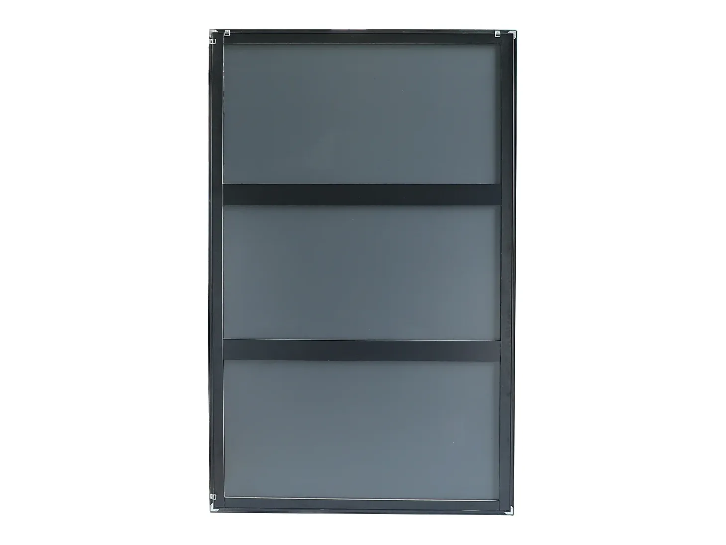 Gran espejo rectangular de aluminio, L. 120 x H. 190 cm, Negro, NIREVA