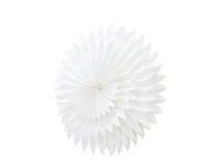 Gran flor de Pascua con colgante de papel claro Ø80cm de color blanco.