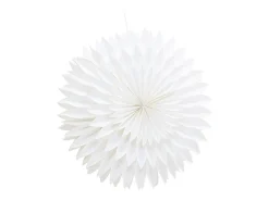 Gran flor de Pascua con colgante de papel claro Ø80cm de color blanco.