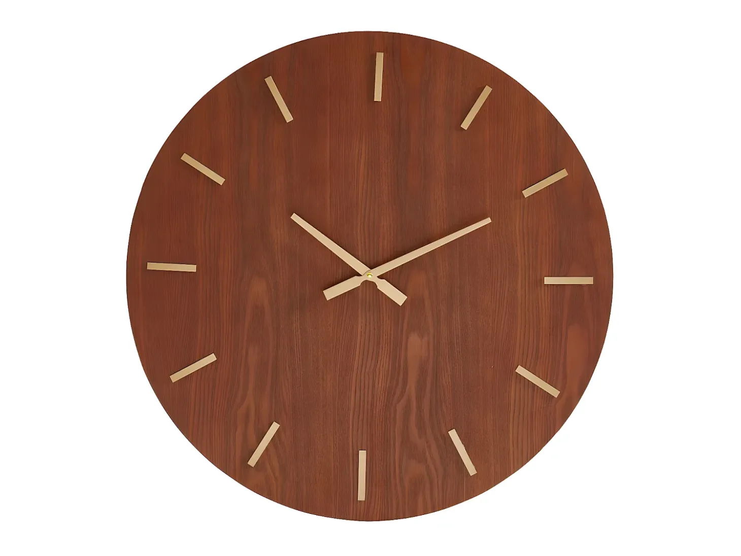 Gran reloj de pared chapado en madera de fresno ARTURO - D. 70 cm - Marrón