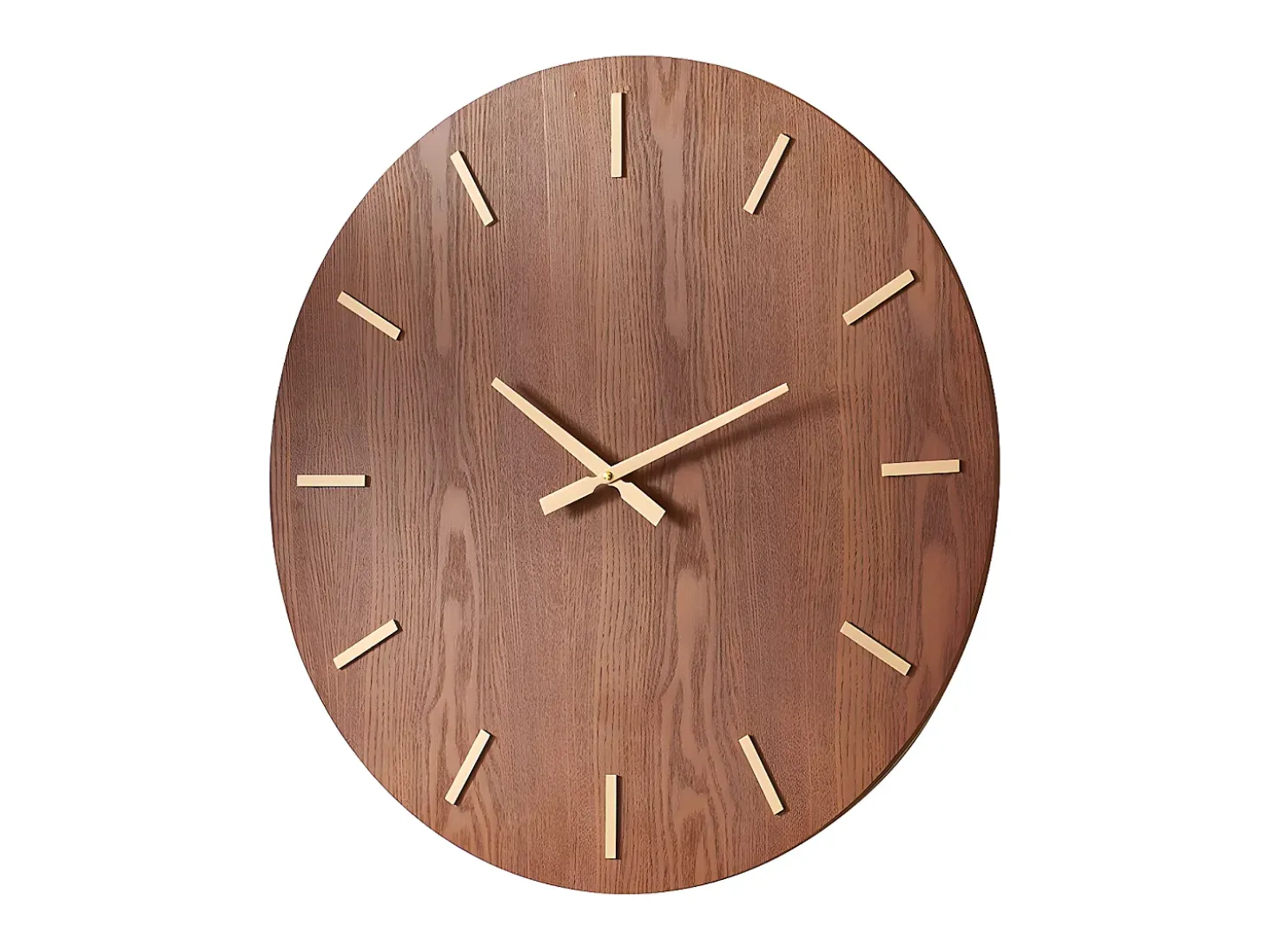 Gran reloj de pared chapado en madera de fresno ARTURO - D. 70 cm - Marrón