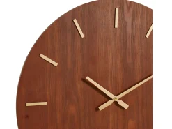 Gran reloj de pared chapado en madera de fresno ARTURO - D. 70 cm - Marrón