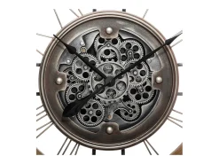 Gran Reloj de Pared Silencioso de Metal y Madera D 90 cm Multicolor