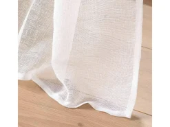 Gran Voile a Ojetes Haltona Blanco Efecto Lino Tejido