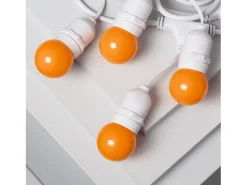 Guirnalda Exterior con Bombillas LED E27 5.5m IP65 Blanco Naranja