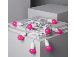 Guirnalda Exterior con Bombillas LED E27 5.5m IP65 Blanco Rosa