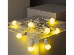 Guirnalda Exterior con Bombillas LED E27 5.5m IP65 Blanco Amarillo