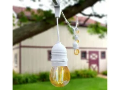 Guirnalda Exterior con Bombillas LED E27 Filamento 5.5m IP65 Blanco 2700K Blanco Cálido